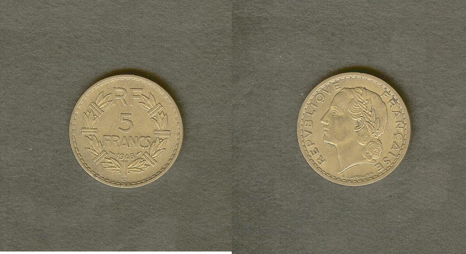 5 francs Lavrillier, bronze-aluminium 1946 Castelsarrasin TTB+
